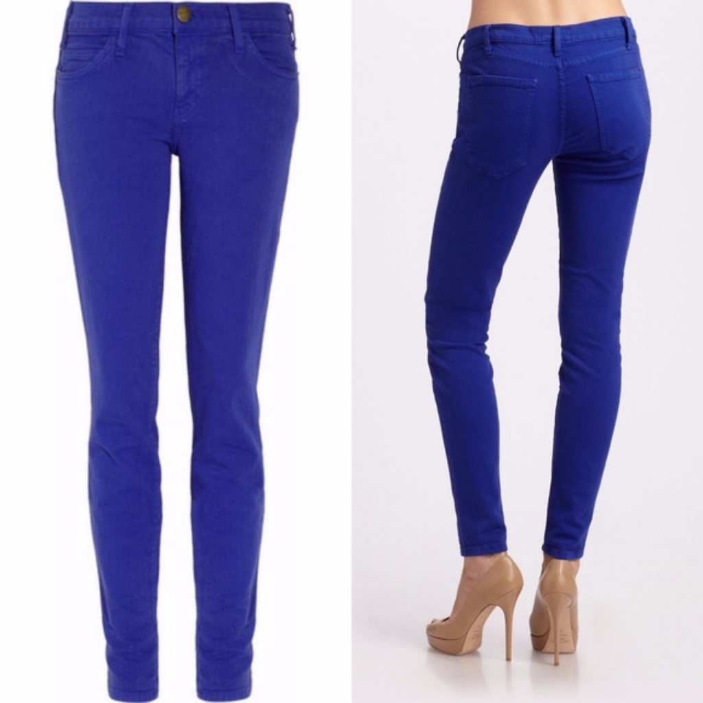 Current/Elliott Blue The Low Rise Cropped Skinny